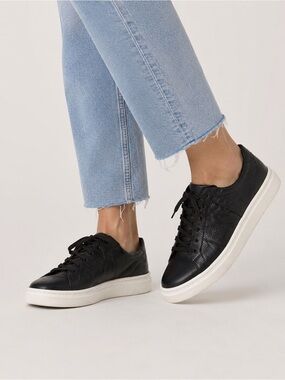 UGG Alameda Lace Leather Sneakers - Black - Women's Size 9.5